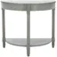 Ash Gray Wood Demilune Hallway Table with Storage