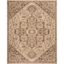 Beige and Cream Rectangular Synthetic Area Rug