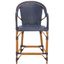 Navy Wicker and Aluminum Outdoor Counter Stool with Arms