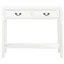 Distressed White Wood & Metal Console Table with Dual Drawers