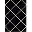 Elegant Diamond Trellis 6' x 9' Black/Ivory Hand-tufted Wool Rug