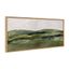 Green Mountain Landscape Watercolor Canvas Print with Natural Frame