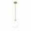 Olde Brass and White Glass Globe Pendant Light