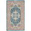 Ivory Medallion Hand-Knotted Rectangular Synthetic Area Rug