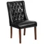 Elegant Parsons Black Leather Upholstered Side Chair