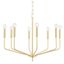 Aged Brass 30'' 8-Light Candelabra Chandelier