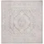 Elegant Square Hand-Knotted Reflection Area Rug in Light Grey/Cream