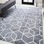 Mid-Century Geometric Flatweave Area Rug - White/Gray, 4' x 6'