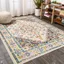 Ivory and Beige Reversible Medallion Synthetic Area Rug