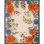 Multicolor Floral Synthetic Round Area Rug 7'10" x 10'6"