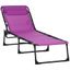 Purple Folding Chaise Lounge Chair with Cushions and Mesh