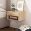 Light Oak Floating Wall-Mount Nightstand with Drawer and Shelf