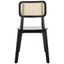 Black and Natural Cane Woven Dining Chair Set