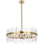 Serena 32-Inch Satin Gold Crystal Round Chandelier