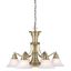 Stanford Antique Brass 7-Light Chandelier with Alabaster Glass