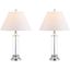 Astor 29" White and Chrome Glass LED Table Lamp Set