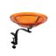 Mandarin Orange Crackle Glass Birdbath with Rail Mount Bracket