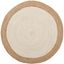 Ivory and Natural Braided Jute Round Area Rug