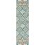 Ivory and Teal Floral Wool Tufted Runner Rug 2'3" x 8'