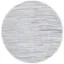 Gray Round Handwoven Cotton Stripe Area Rug