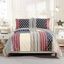 Full Blue Cotton Reversible Patriotic Quilt Set