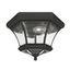 Colonial Black Brass 3-Light Outdoor Flush Mount with Clear Beveled Glass