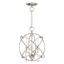 Polished Nickel Mini Chandelier with Clear Crystals