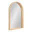 Natural Wood Arched Vanity Mirror with Deep Profile