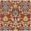 Blossom Red and Multicolor Floral Wool 8' x 8' Square Rug