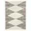 Off-White Braided Stripe Synthetic 8' Square Shag Rug