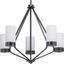 Elevate Matte Black 5-Light Steel Chandelier with Glass Shades