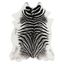 Acadia Black and White Faux Fur Zebra Area Rug