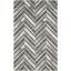 Ivory and Dark Grey Hand-Knotted Geometric Cowhide Rug