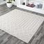 Ivory Geometric Diamond Synthetic 5' Square Indoor/Outdoor Rug