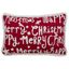 Red and White Merry Happy Christmas Lumbar Throw Pillow