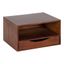 Walnut Brown Floating Wall Shelf with Drawer, 12.5" x 10" x 7"