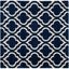 Navy and Ivory High Pile Shag Square Area Rug