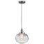 Avery 9.75" Brushed Nickel Mini Pendant with Clear Seeded Glass