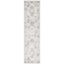 Ivory and Navy Hand-Knotted Synthetic Runner Rug