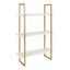 Elegant 32'' White and Gold Floating Wall Shelf with 3 Tiers