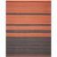 Handwoven Dark Grey and Orange Wool 8' x 10' Kilim Area Rug