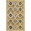 Gold and Ivory Floral Motif Low Pile Area Rug