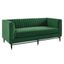 Emerald Velvet Track Arm Loveseat with Tufted Detail