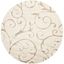 Luxurious Cream Beige 4' Round Synthetic Shag Rug