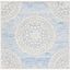 Classic Elegance Hand-Tufted Floral Wool 6' Square Rug in Blue