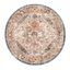 Beige Round Tufted Medallion Synthetic Area Rug, 5'