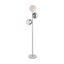 Eclipse Chrome Floor Lamp with Frosted White Glass Shades