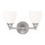 Somerville Brushed Nickel 2-Light Vanity with Satin Opal White Glass