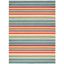 Ivory and Green Striped Synthetic Indoor/Outdoor Rug 4'5" x 6'5"