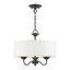 Edinburgh English Bronze 3-Light Drum Pendant with Off-White Shade